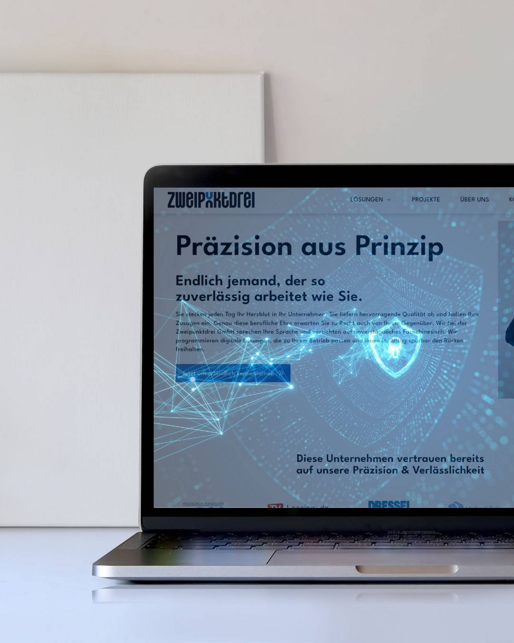 Symbolbild einer geschützten Website auf einem modernen Laptopbildschirm.